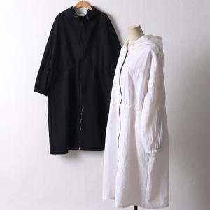 빅사이즈 409 후디바람막이롱자켓 DRAI267