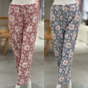 [비너스]자카드 입체 플라워 홈웨어 잠옷바지 2종택1 (VEP3887F)