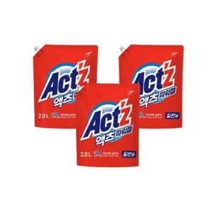 액츠 파워젤(일반용) 리필 2L 3개 액체 세탁 세제