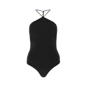 보테가베네타 여성 블랙 Stretch 캐시미어 바디수트 648827VKSE0 1000