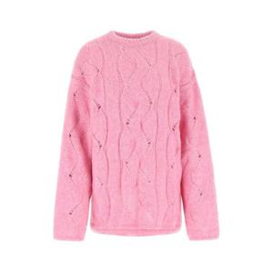 로우클래식 여성 연핑크 Alpaca 오버사이즈 알파카 울 라운드넥 긴팔니트 LCFW22SW12762227 0227