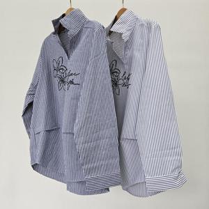 빅사이즈카라셔츠 S665L409 꽃나염스트라이프셔츠 MN