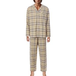 [바바라(언더웨어)]따뜻한 피치기모 면100 베이지체크 남성잠옷AMP4590B