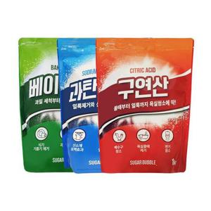 슈가버블 베이킹소다 대용량 2kg + 과탄산소다 1kg + 구연산 1kg
