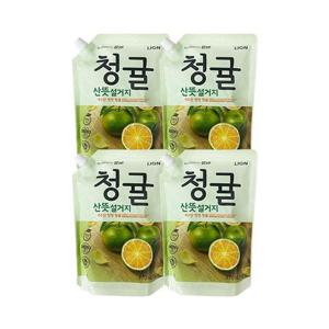 참그린 주방세제 청귤 산뜻 설거지 리필 1kg x4