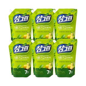참그린 주방세제 녹차 기름기 2X 뽀드득 리필 1.2L x6