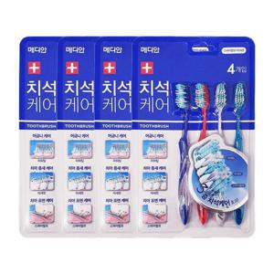 메디안 NEW 치석케어 칫솔 4입 x4