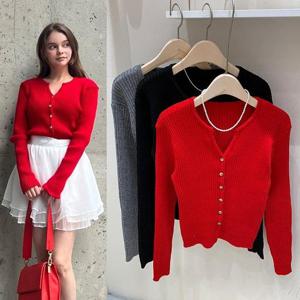 [잇백잇슈] 가을캐시미어골지가디건 브이넥골지가디건