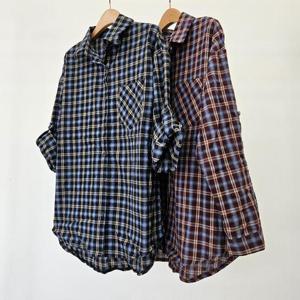 빅사이즈롤업남방 S679L409 에이블체크패턴롤업셔츠 RI