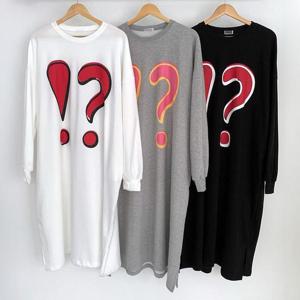 빅사이즈나염원피스 S687L409 느낌표오버박스면원피스 MA