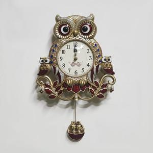 글램부엉이추 골드 무소음 벽시계