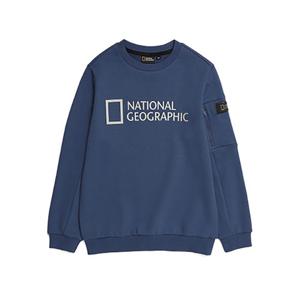 내셔널지오그래픽키즈 N213KSW230 재귀반사 프린트 맨투맨 D/BLUE