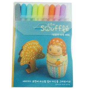 수프레 0.8mm 10색세트 데코 젤잉크 볼펜