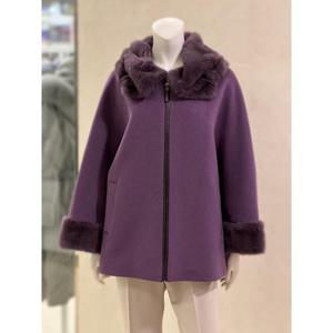 벨리시앙 세이브존01 밍크 트리밍울  집업 코트 HC1408