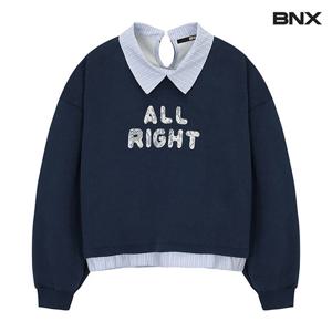 [비엔엑스]올라잇 스트라이프 카라 배색 맨투맨 (BW4TS003L0)