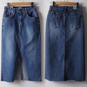 빅사이즈 410 히든앞트임데님스커트 DLOB956