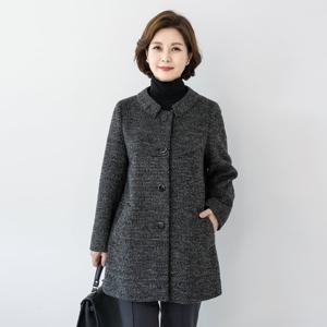 엄마옷 마담4060 블랙모직하프코트 아줌마큰옷 -ZCO2409002-