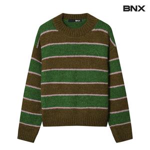 [비엔엑스]스트라이프 라운드넥 캐쥬얼 니트 (BW4KP017L0)