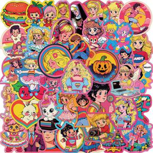 [50개 세트] 폰시 키치 공주 폰꾸 다꾸 스티커 세트