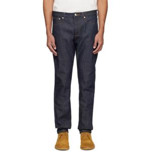 25 FW 아페쎄 남성 네이비 쁘띠 뉴 스탠다드 데님 진 241252M186003