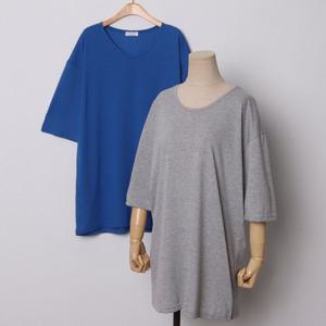 엄마옷 빅사이즈여성의류 207 코튼무지롱반팔티셔츠 DILG569