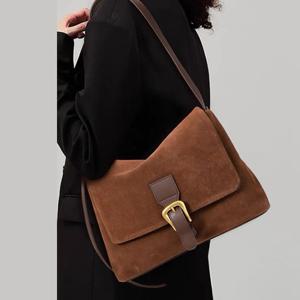 빌리 소가죽 스웨이드 숄더백_PA4GB032