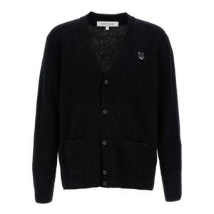 메종키츠네 볼드 폭스 헤드 패치 램스울 레귤러 가디건 NM00506K