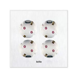 벨로 화이트헤어라인 전기 매입 중 4구 콘센트