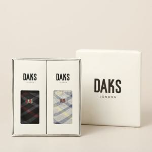 [닥스(양말)]숙녀양말 2족 선물세트 면중목 사선체크 25404