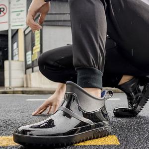 남자 유광 단목 레인부츠 숏 장화 앵클 부츠 장마철