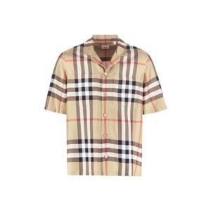 버버리 빈티지 체크 실크 반팔 셔츠 8050279128090 A7028 Beige