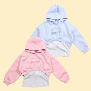 [로엠걸즈(아동)]크롭 후드 레이어드 스웨트티셔츠RGSM24T1C