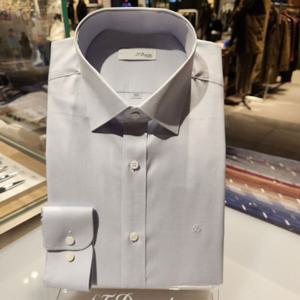 듀퐁셔츠 SE5SM21LS302SGY 컴포터블 순면 120수 트윌 클래식 순면 그레이 슬림 핏 셔츠