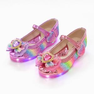 [레비스풋]리틀쥬 하트 무지개 유아동 키즈 주니어 여아 LED구두