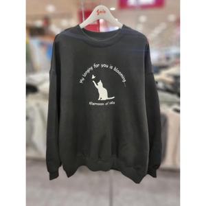 주)소이 세이브존01 겨울 여아 노기모 블랙 캣 맨투맨 24W0483