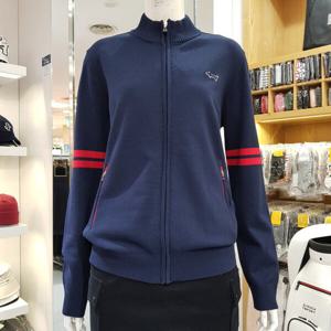 [루이까스텔]여성두줄라인배색터틀넥니트풀집업스웨터/7LDSW904N