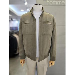 바쏘옴므 세이브존03 바쏘옴므 25S/S 카키 비건레더 스웨이드 차이나카라 블루종 점퍼 WSAGZ5UA24AKHA