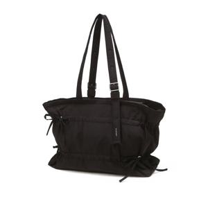블랙 나일론 발레무드 리본 포인트 숄더백 L JABA5E253