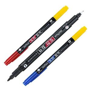 문화 도전합격 싸인펜 흑 적색 12개 MO