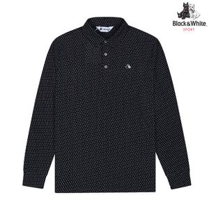 [블랙앤화이트] 남성 여름성 긴팔 패턴 티셔츠 9385GZPP_NAVY