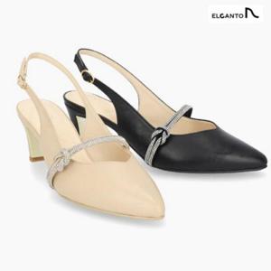 엘칸토 HC14 여성 쿠션UP 큐빅장식 슬링백 LCWO15U313