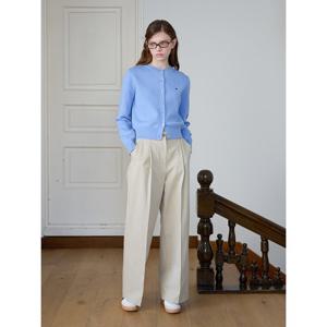 [올리브데올리브]핀턱 레직기 슬림 와이드 코튼 팬츠(OW5SL218)