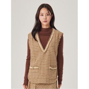 [꼼빠니아]트위드브이넥베스트_CACS2-WVT100