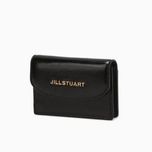 [질스튜어트] 블랙 로고 포인트 장식 소가죽 카드지갑   JAWA4E521BK