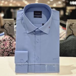 [예작셔츠] 긴소매 슬림핏 스판 솔리드 자수 포인트 YJESBS172