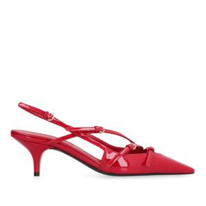 미우미우 레드 페이턴트 가죽 슬링백 펌프스 5I013EFM055 069 F
