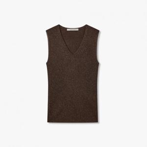 보브  (7155250002) 메탈 브이넥 슬리브리스 니트 탑