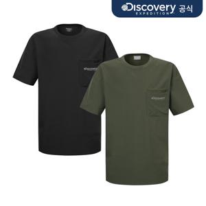 [디스커버리] 프레시벤트 우븐 남성 메쉬포켓 반팔티셔츠 2종 택1 DMRS89053-SET