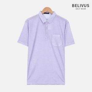 빌리버스 남자 골프웨어 반팔 체크 티셔츠 BRM009