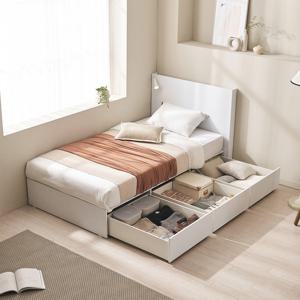 로사 빅 수납 일반헤드 슈퍼싱글 서랍 침대 프레임 SS (일반서랍-조명X)